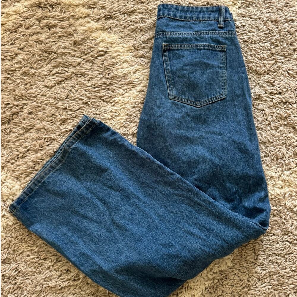 Y2K Edikted Dark Wash Jeans Women's Size Small Wide Leg Denim - Picture 2 of 6